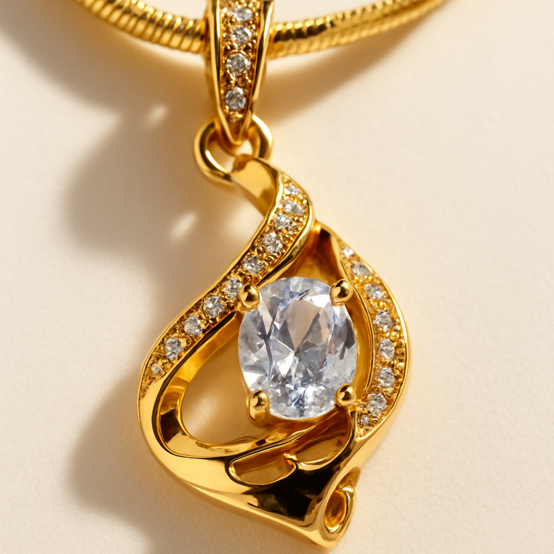 precious gold aura pendent