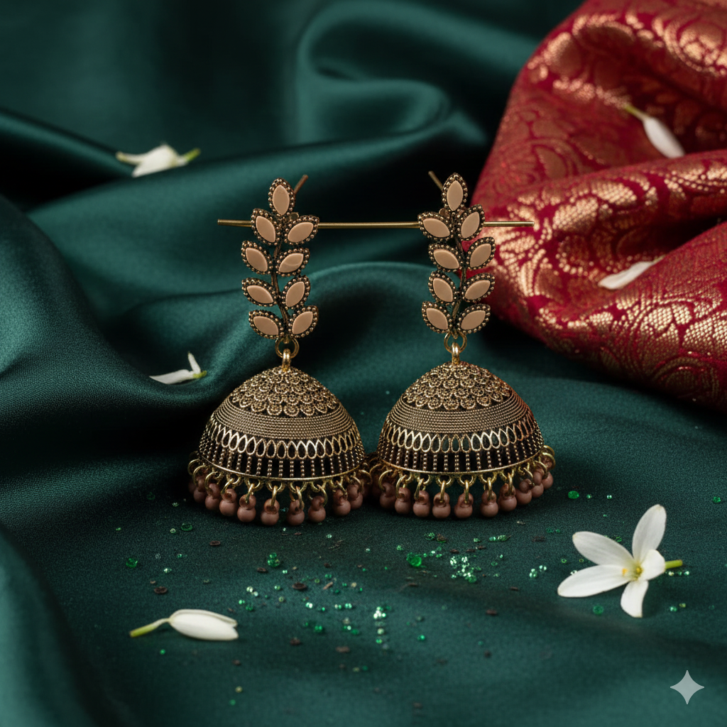 Golden Petal Jhumka