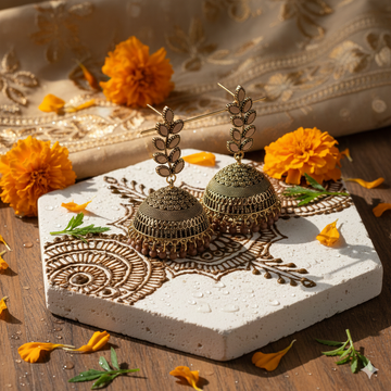 Golden Petal Jhumka